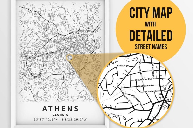 Athens Ga Map Printable