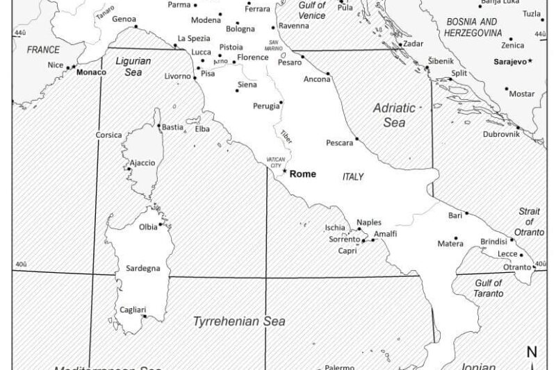 Italy Printable Map