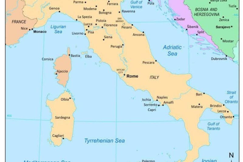 Printable Italy Map