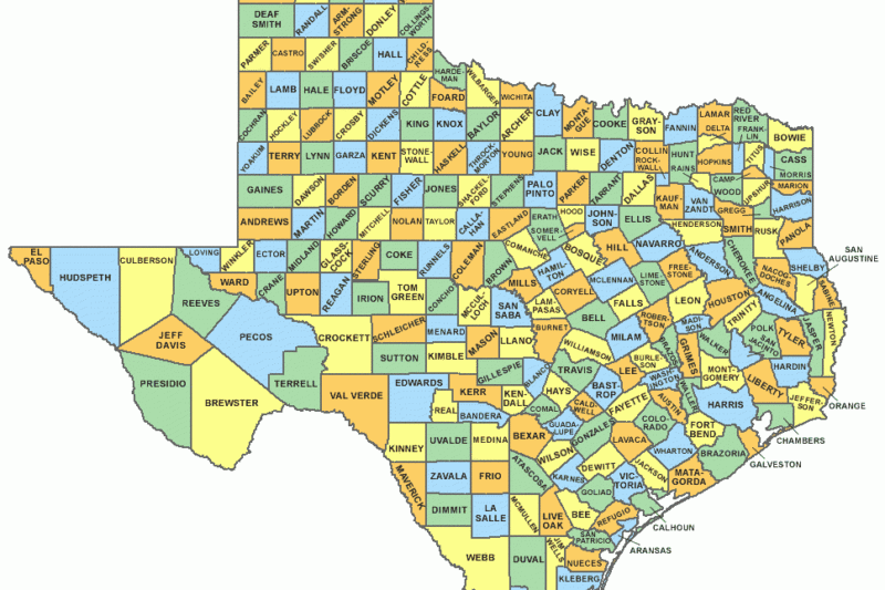 Printable Texas Map