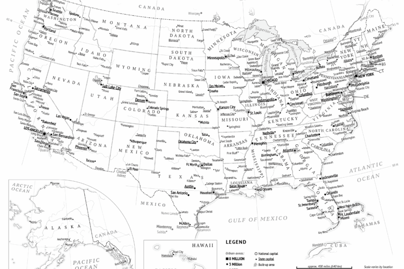 Printable Us Map With Cities