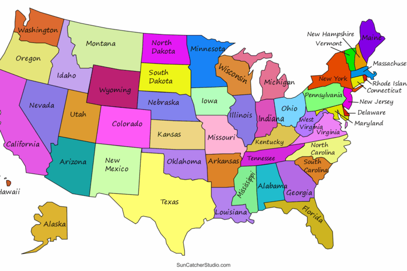 Printable Us State Map