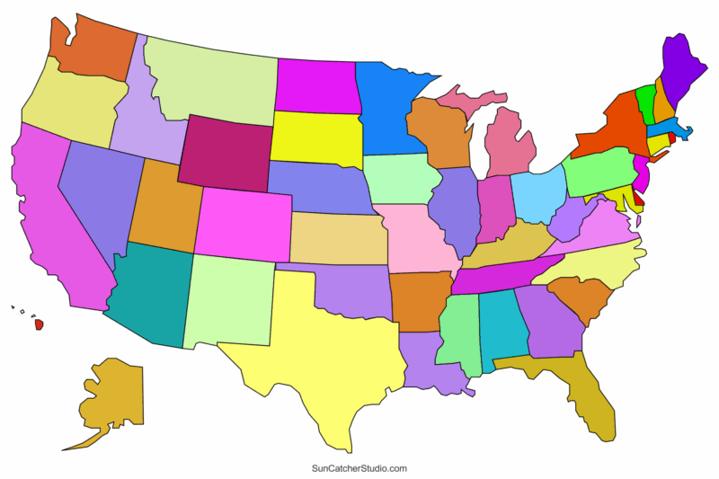 Map Of United States Printable