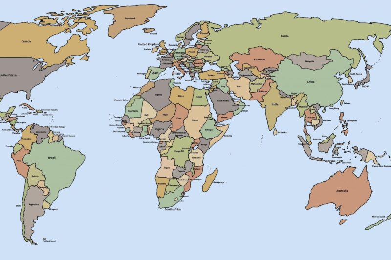 Printable Labeled World Map