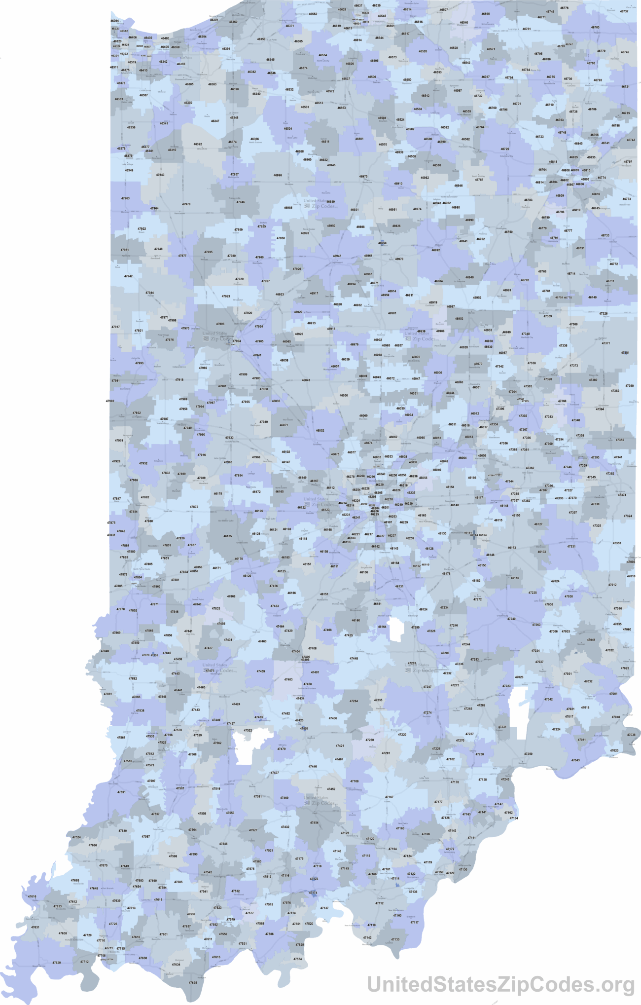 Printable ZIP Code Maps Free Download
