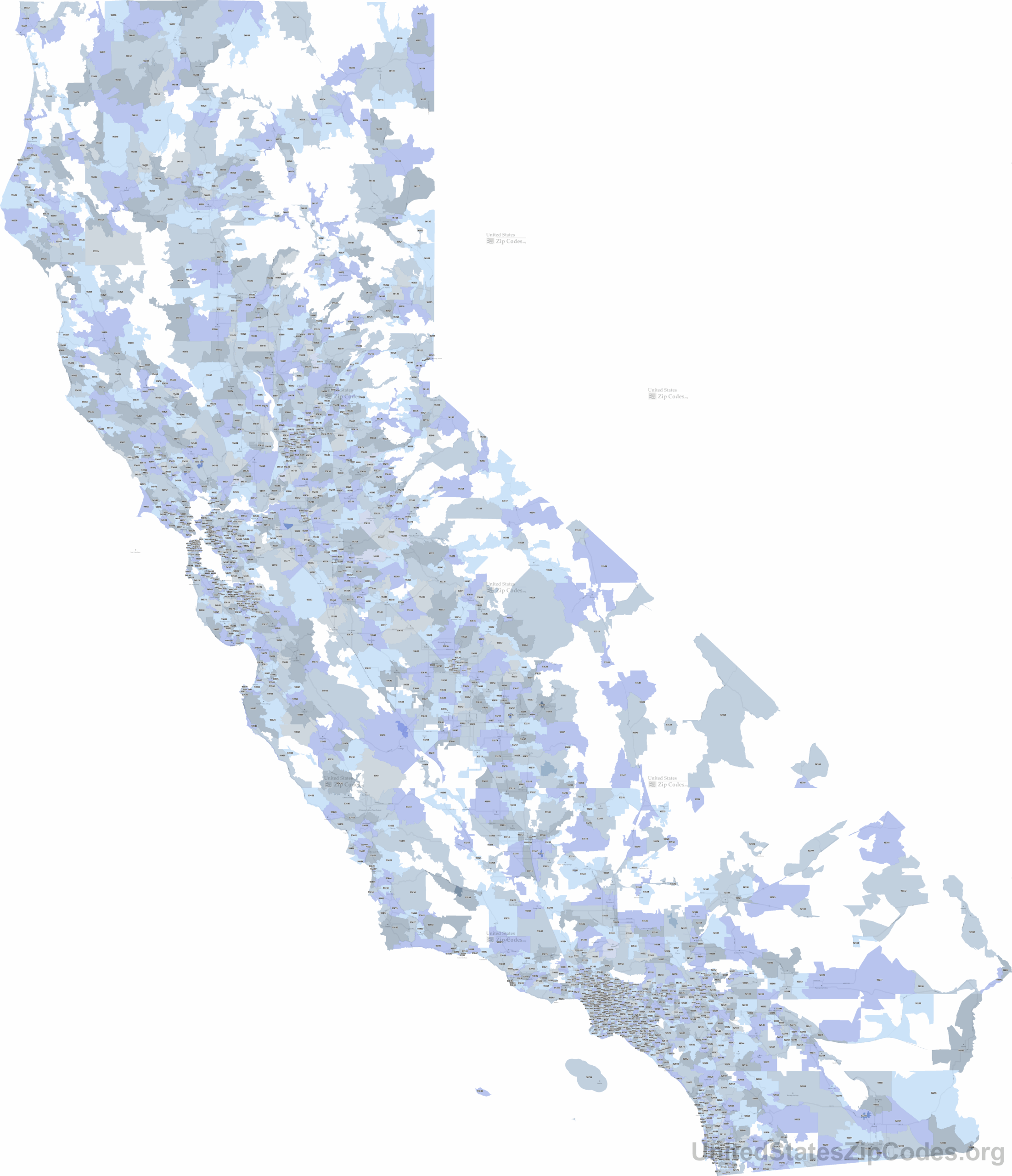 Printable ZIP Code Maps Free Download
