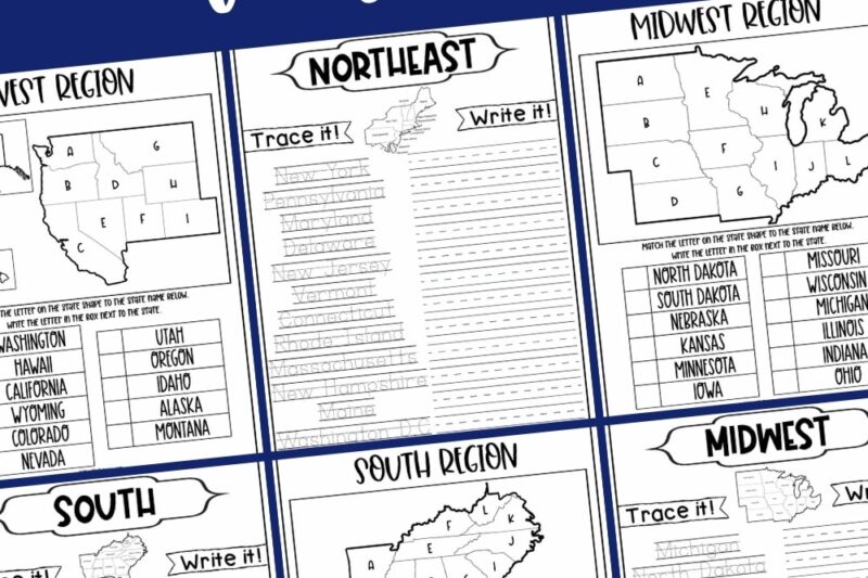 Us Regions Map Printable