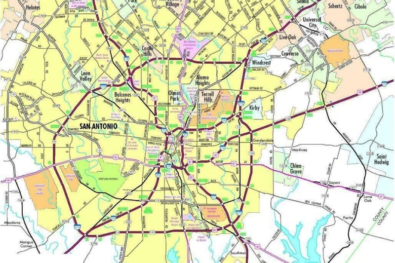 Printable Map Of San Antonio Tx