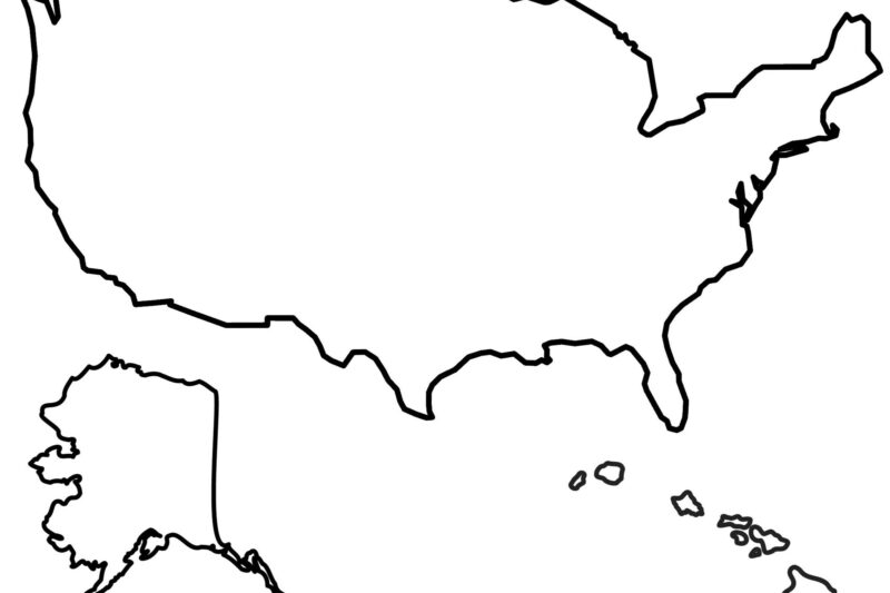Free Printable Blank 50 States Map