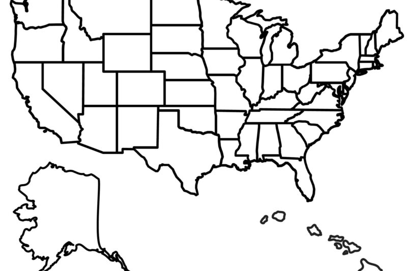 Printable Blank Map Of Usa