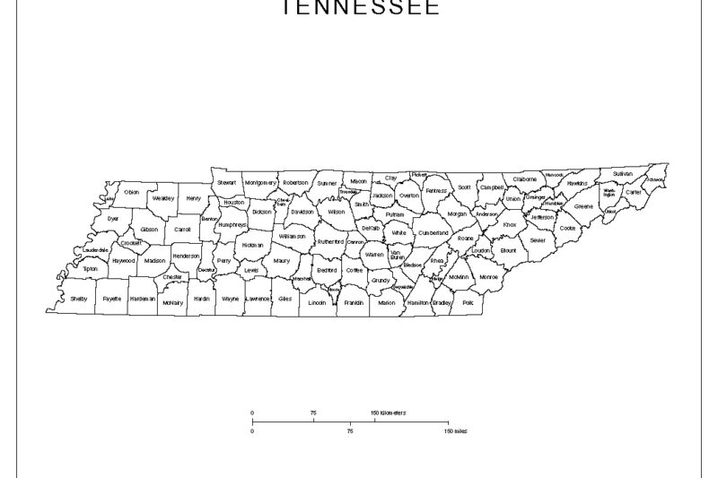 Printable Map Of Tennessee Counties