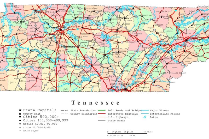 Printable Tennessee Map