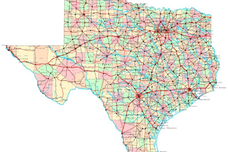 Texas Map Printable