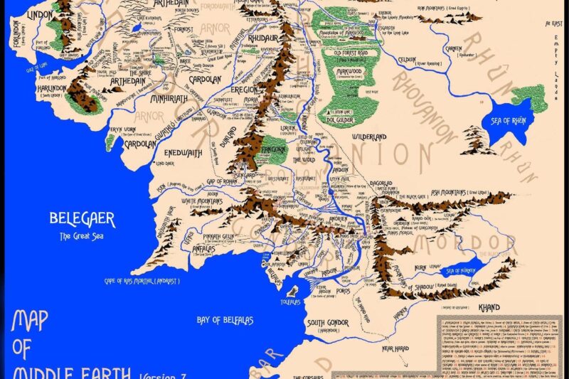 Printable Map Of Middle Earth