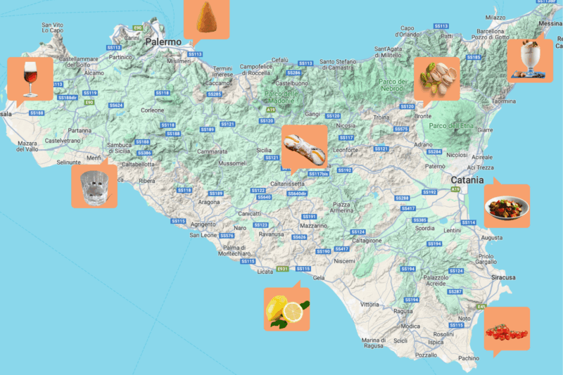 Printable Map Of Sicily Italy