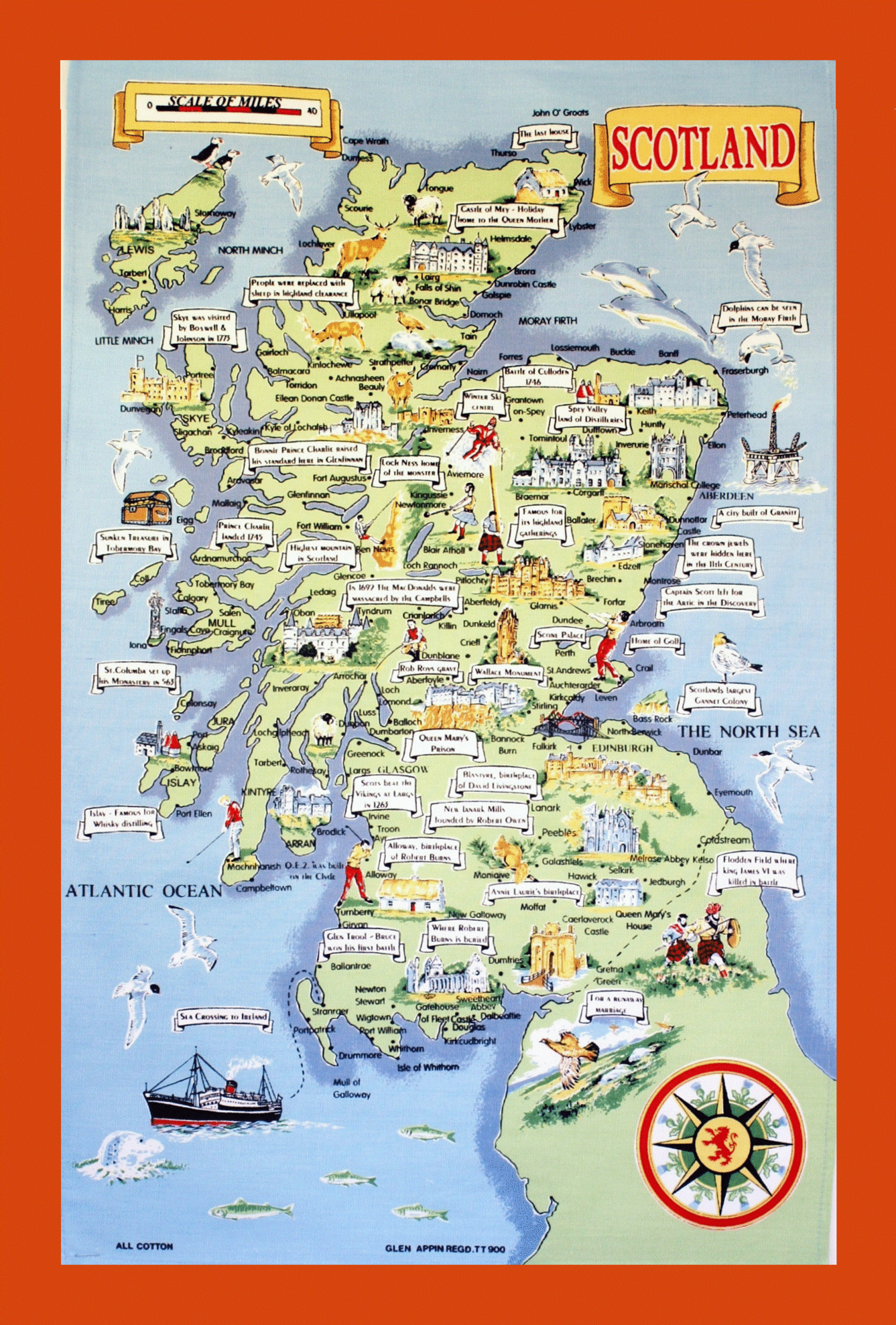 Tourist Illustrated Map Of Scotland Maps Of Scotland Maps Of 