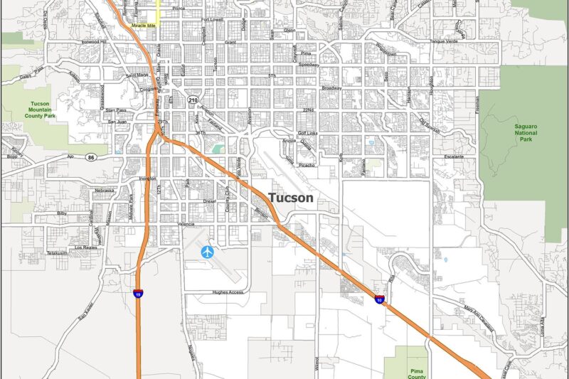 Printable Map Of Tucson Az