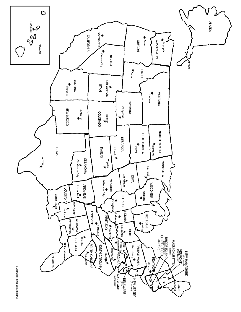Printable Us States And Capitals Map