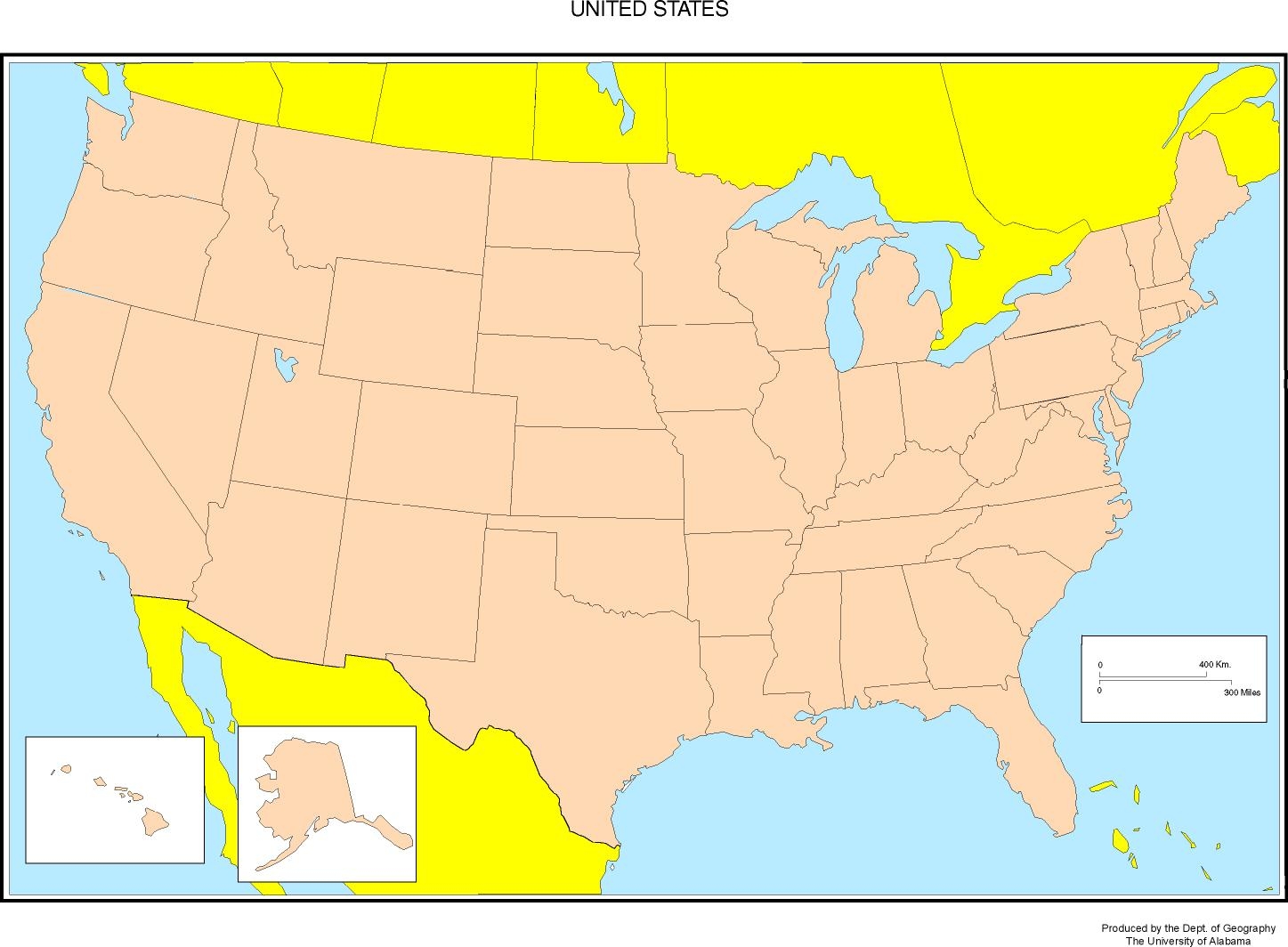 Printable Blank Map Of United States