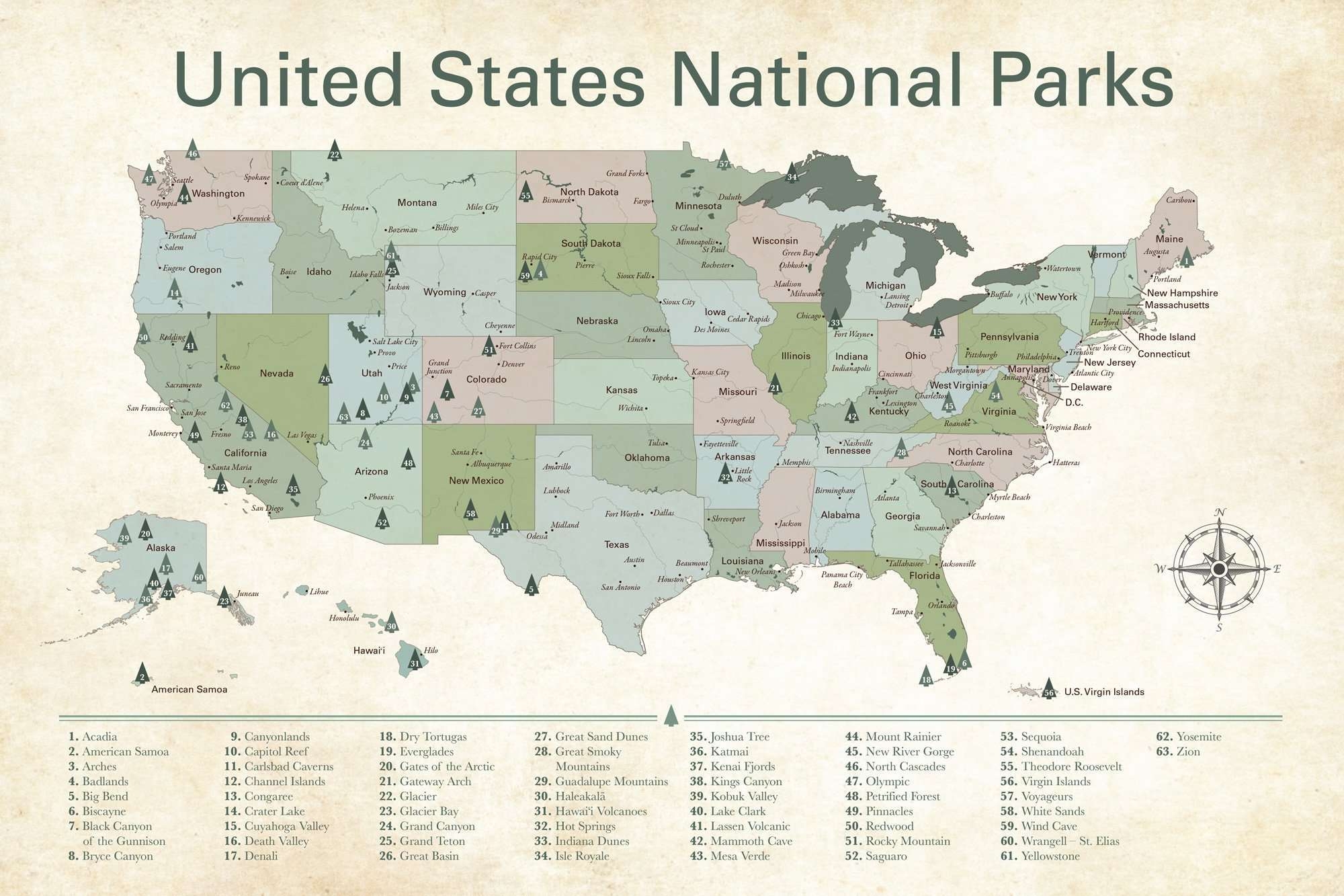 Printable National Parks Map