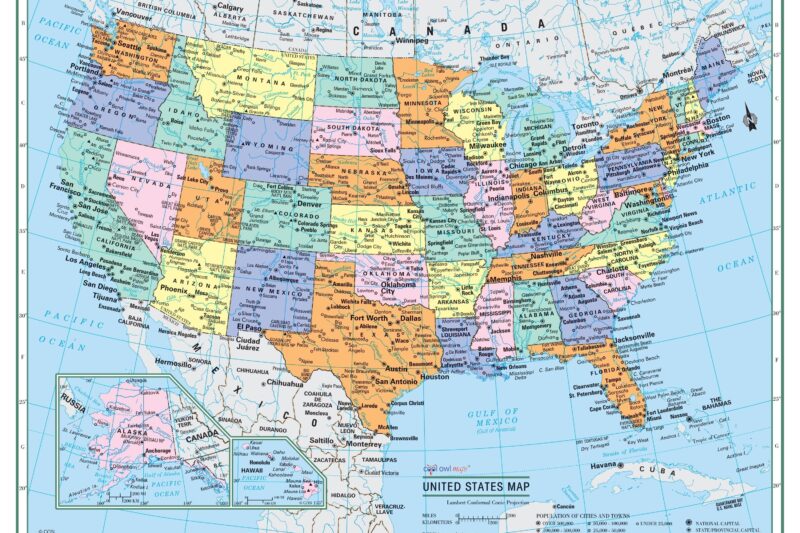 Large Usa Map Printable