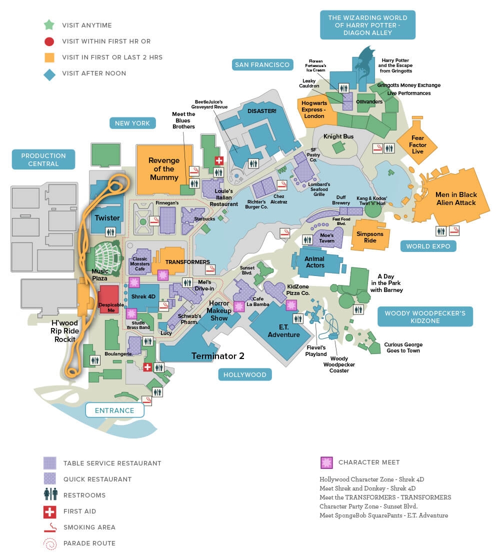 Universal Studios Map Printable