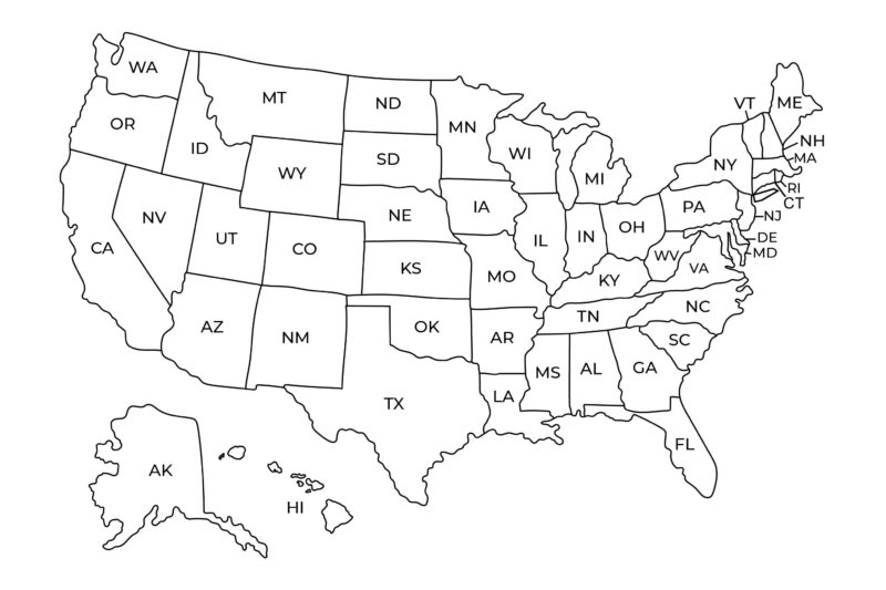Map Usa Printable
