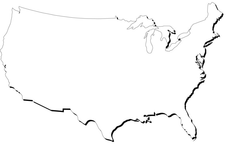 Printable Blank Map Of America