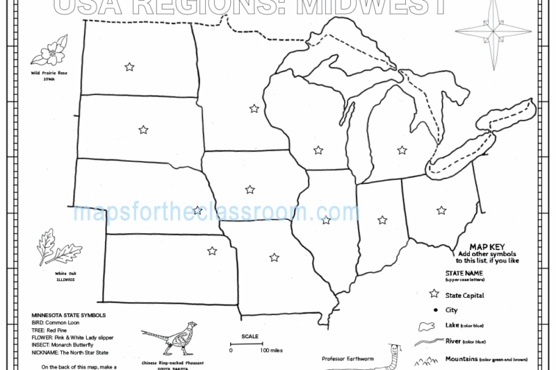 Printable Map Of Midwest