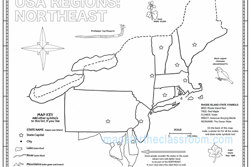 Printable Map Of The Northeast Region