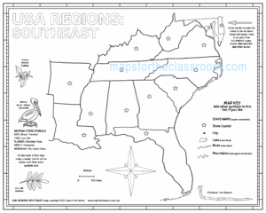 Southeast Region Printable Map Free Printable Maps Southeast Region Printable Map Free Printable Maps