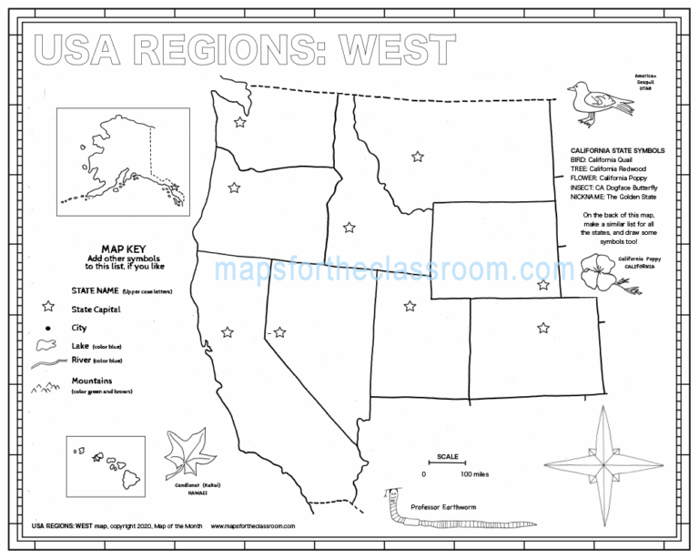 Western States Map Printable Free Printable Maps