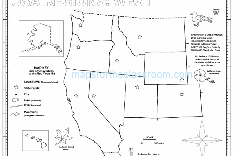 Western States Map Printable