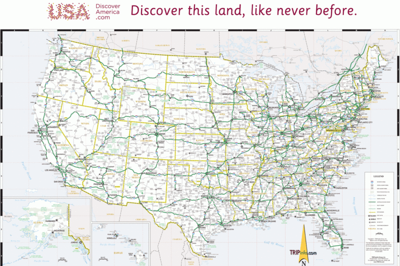 United States Highway Map Printable