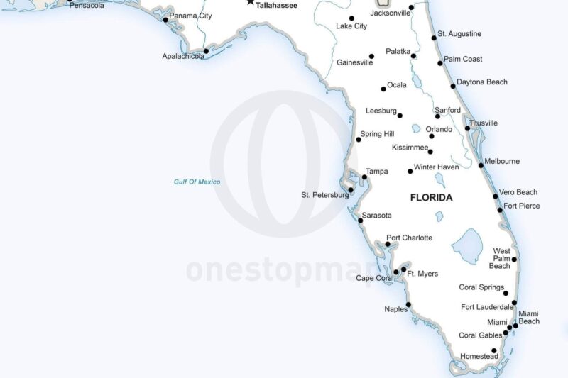 Printable Map Of Florida With Cities