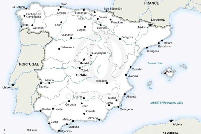 Printable Spain Map