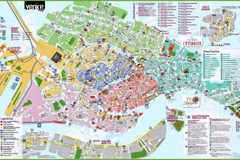 Printable Walking Map Of Venice Italy