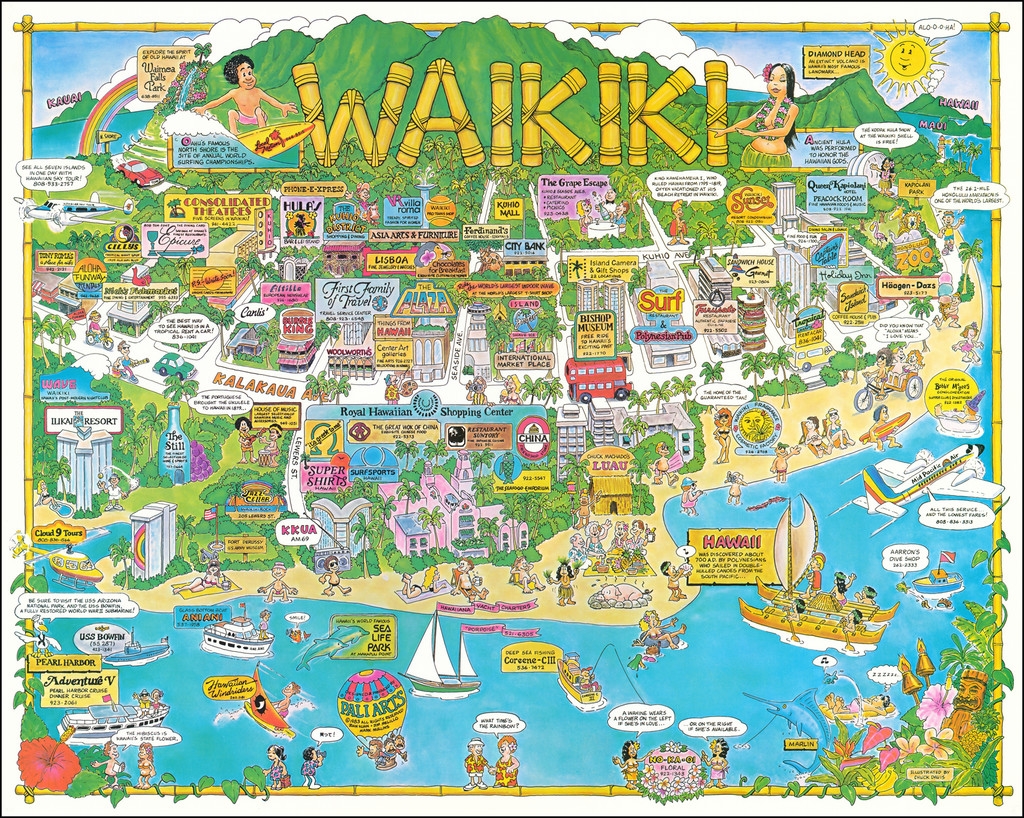 Waikiki Barry Lawrence Ruderman Antique Maps Inc