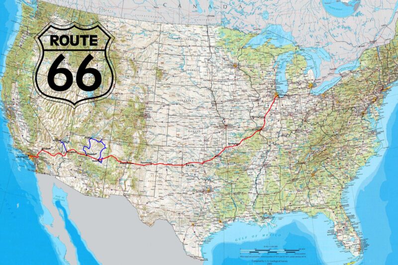 Printable Map Of Route 66 Usa