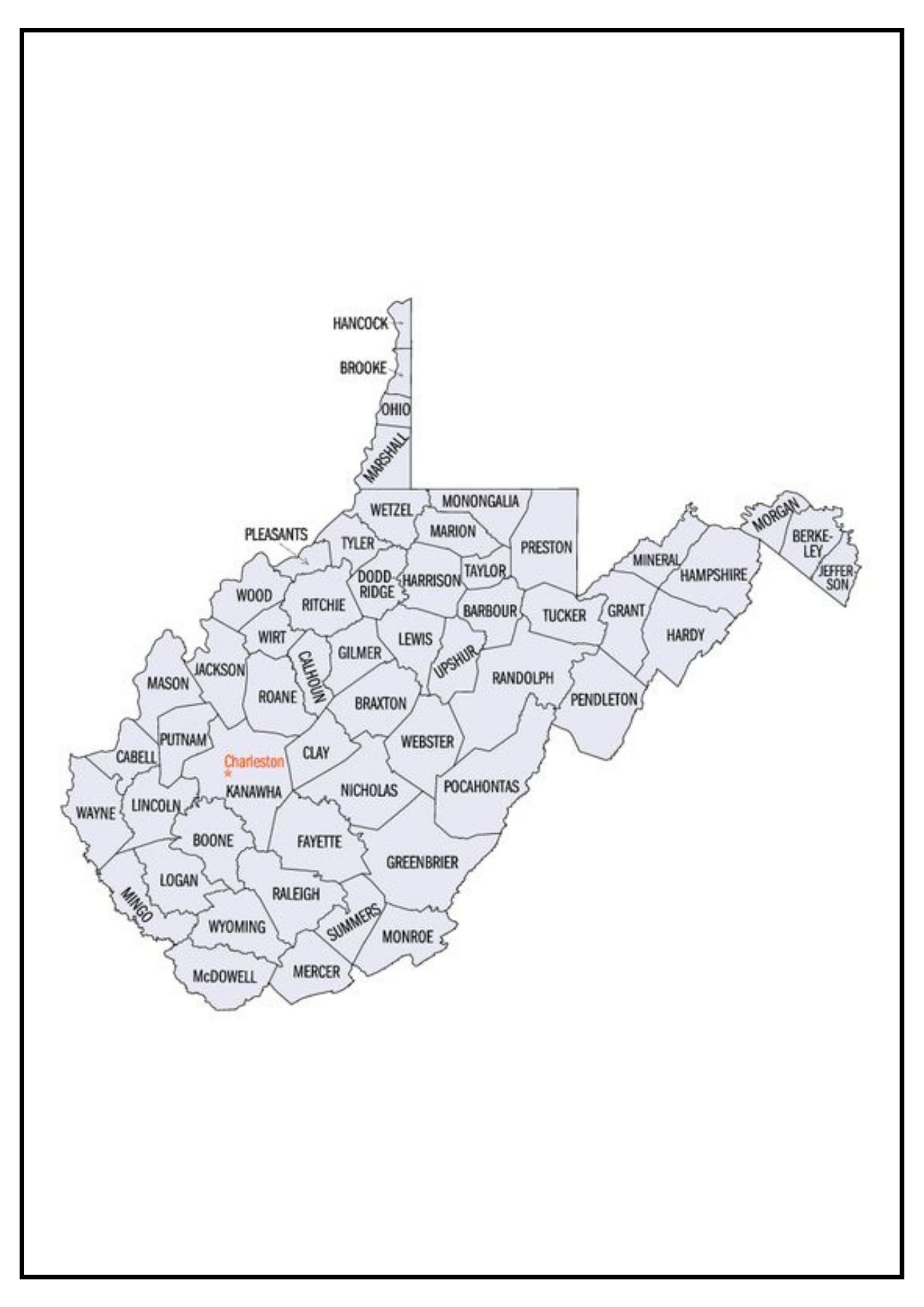 Printable Virginia County Map