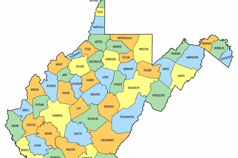 Printable Wv County Map