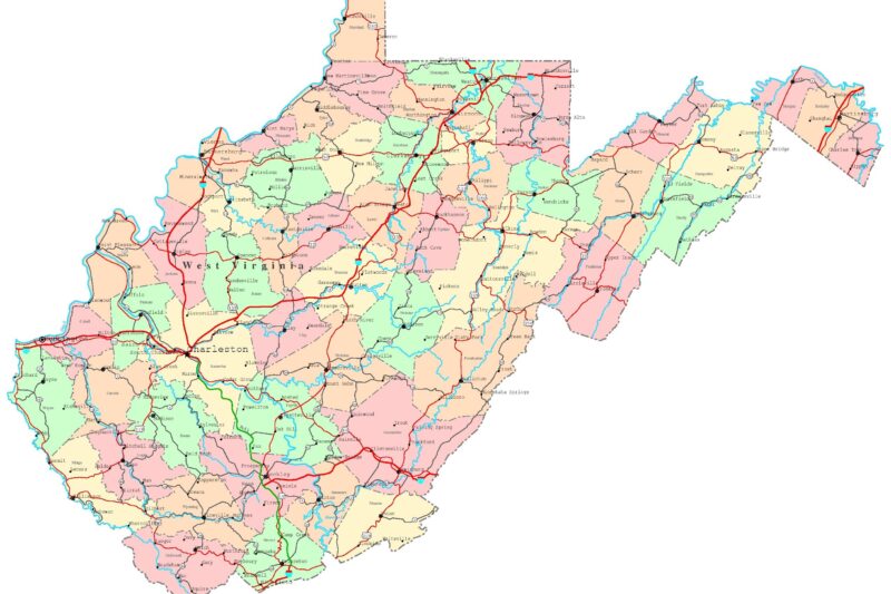 Printable Map Of West Virginia