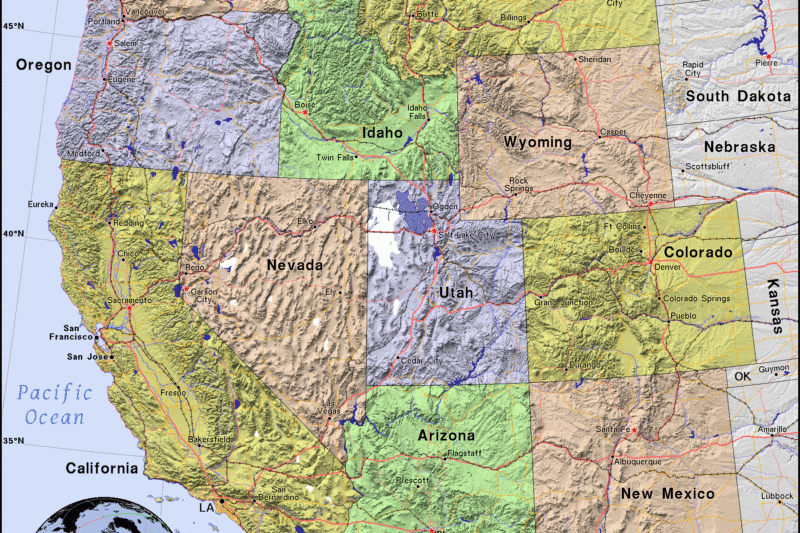 Printable Western States Map