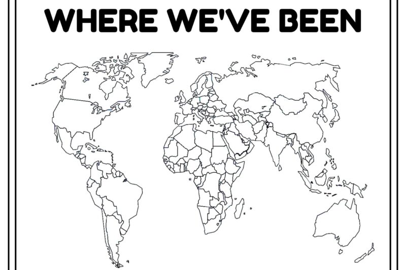 Printable Coloring World Map