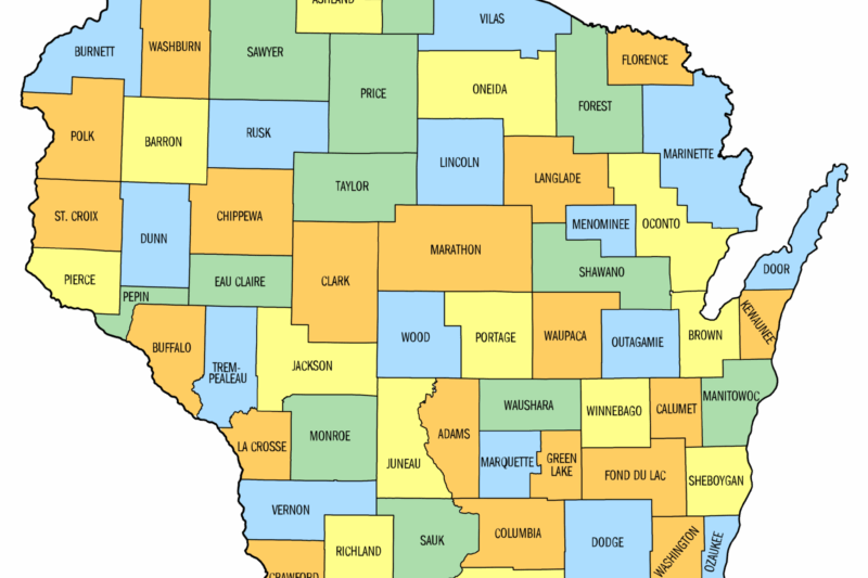 Wisconsin County Map Printable