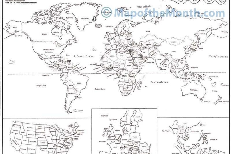 Labeled Map Of World Printable