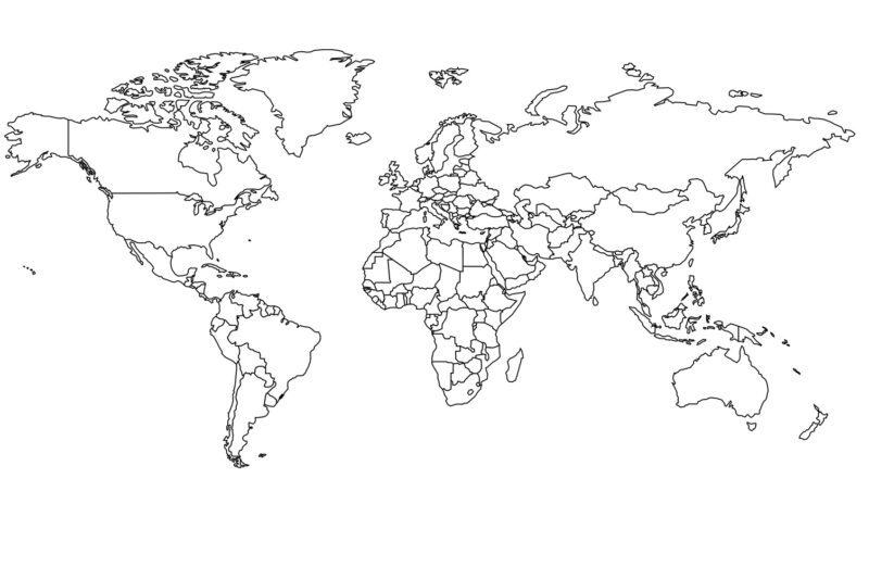 Free Printable Blank World Map Countries