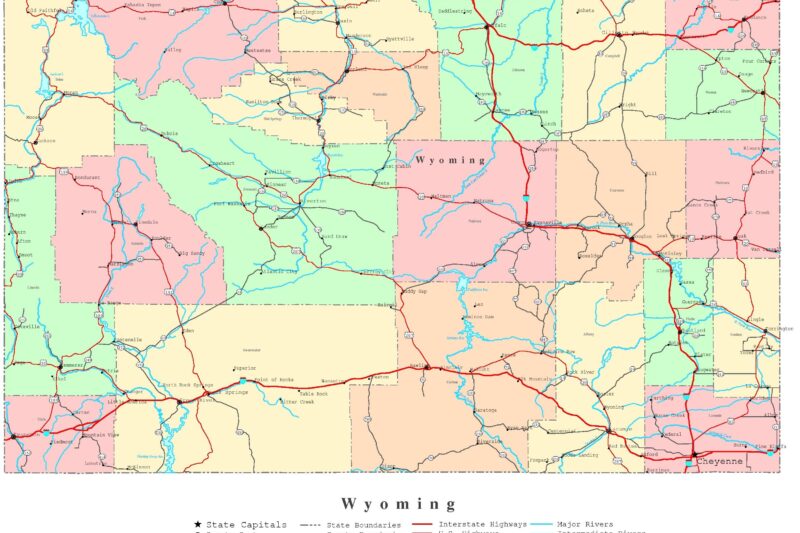 Printable Wyoming Map