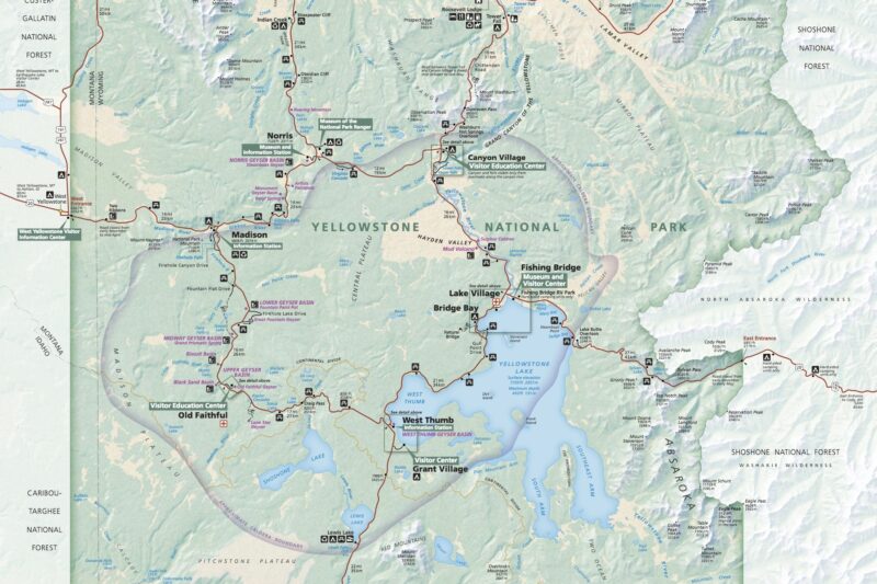 Printable Map Of Yellowstone Park