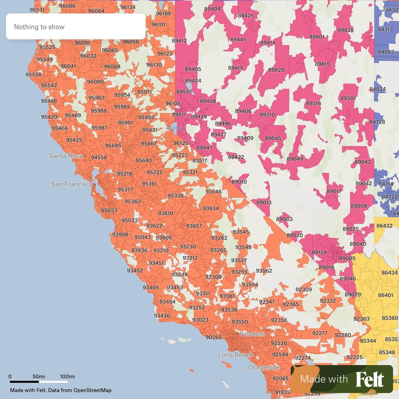 Printable California Zip Code Map